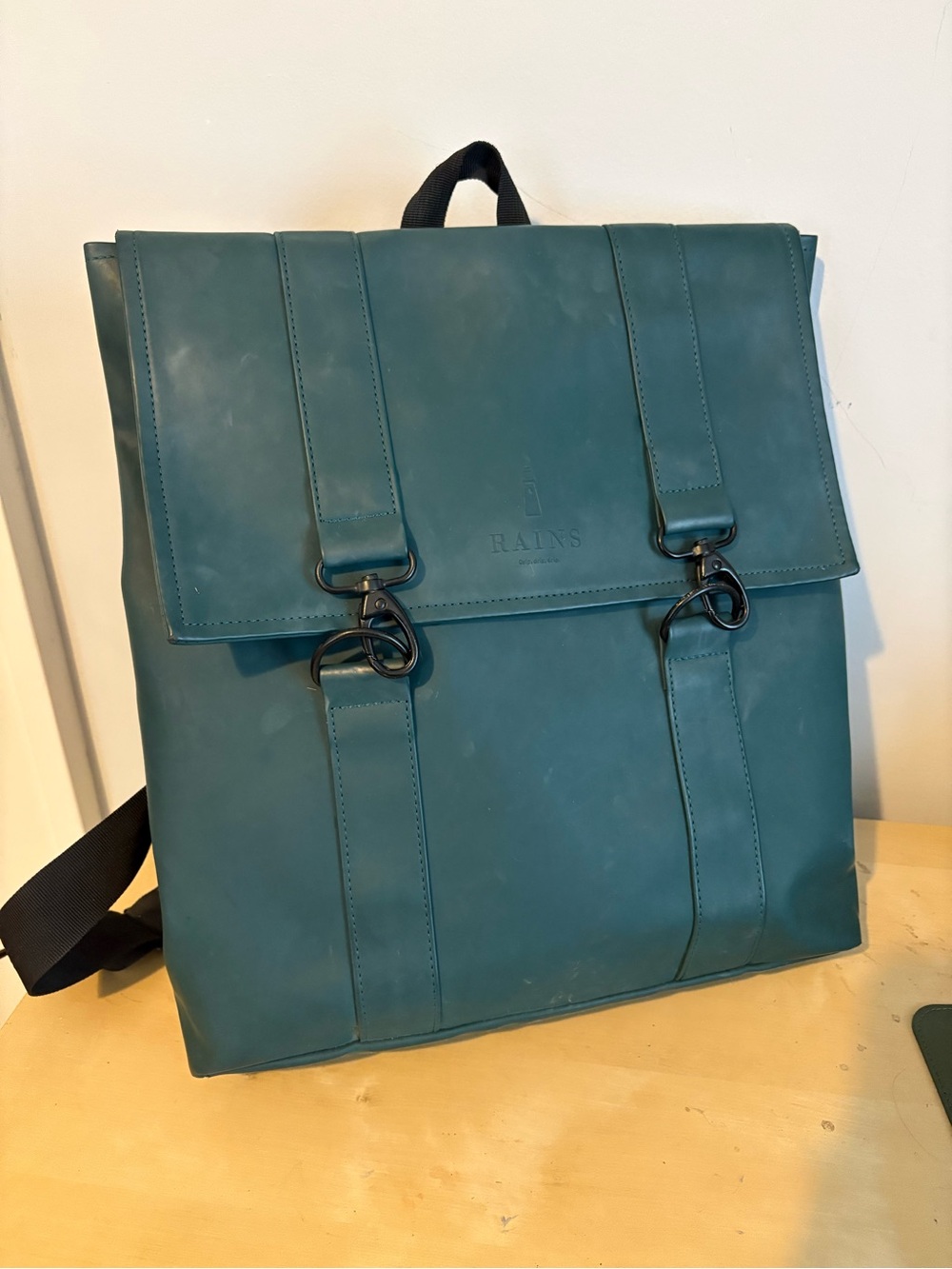 RAINS Teal Waterproof MSN Backpack